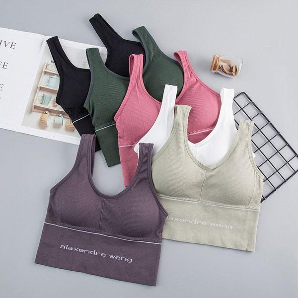 

new korean hyun a same yoga sport bra racerback crop tank aw sleeveless shockproof underwear  for women, White;black