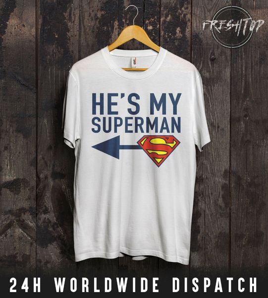 

she's my wonder woman superman valentines day wife boyfriend couple new fashion hip hop print novelty sport hooded sweatshirt hoodie t