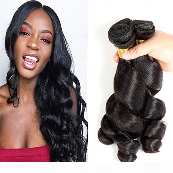 

8a mink brazilian virgin hair weaves unprocessed human hair bundles curly weaves loose wave 3pcs hair extensions double weft ing, Black;brown