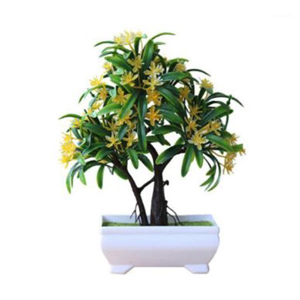 

decorative flowers & wreaths bonsai tree in square pot artificial plant decoration for office home els1
