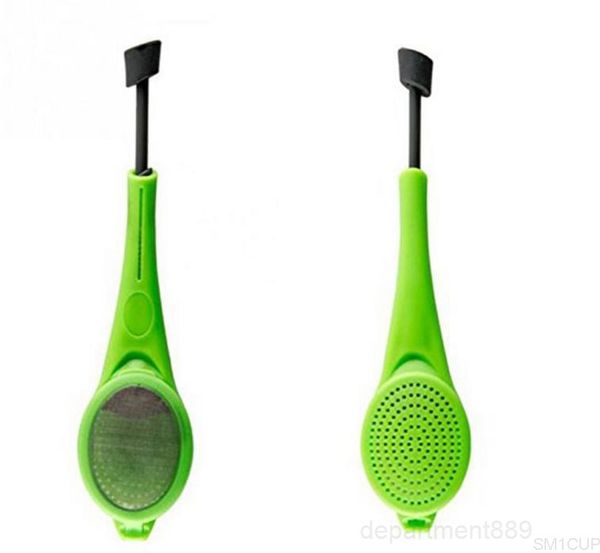 

portable green silicone strainer gadget measure coffee tea infuser