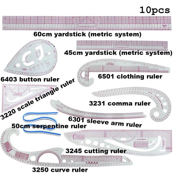 

inne 8 9 10pcs set ruler sewing tools accessories tailor measuring kit drawing yardstick sleeve arm french curve cutting wmtpof xhhair