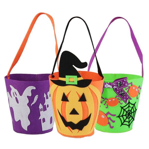 

3 pcs creative novelty party favors holder goody baskets trick or treat bags candy bucket goodie bags for kids toddlers boys gir