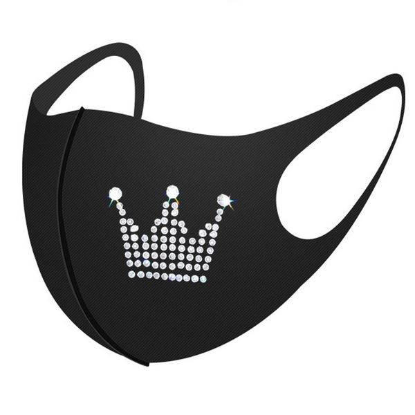 

adults reusable newdesigner washable mask for rhinestones cotton fabric face maskfashion masque de protection halloween mascarilla 201