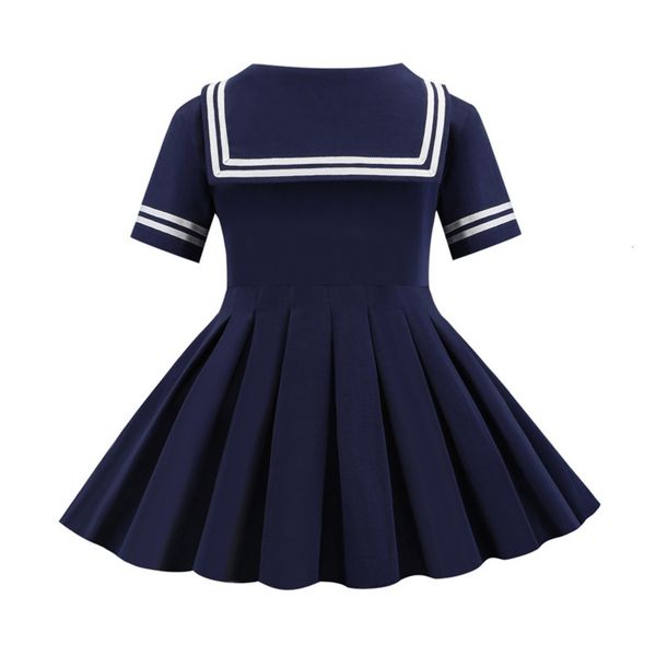 

new spring / summer 2020 children's clothing girl's lapel navy collar college sle pleated drs 4nha4nhafbwd, Red;yellow