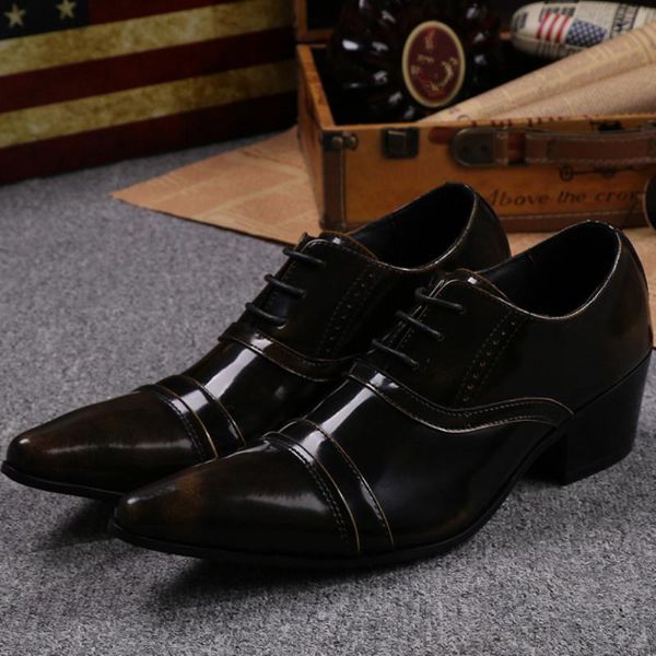 

кристия белла 19 моды британская острого нос узелок мужской oxfords обувь резные рост увеличение кожа коровы бизнес мужской обуви, Black
