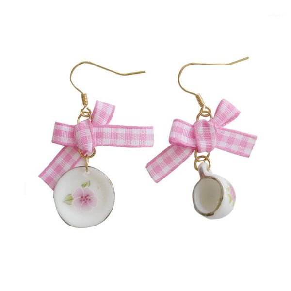 

dangle & chandelier earrings for women bowknot is melting fashionable joker temperament asymmetric coffee cup dish eardrop earrings1, Silver