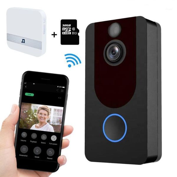 

smart ip 1080p phone door bell doorbell camera for apartments ir alarm wireless security intercom wifi video door from kivbwy v71