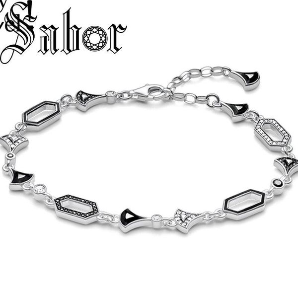 

black asian ornament link chain bracelet for women silver color jewelry dragon nights collection special gift