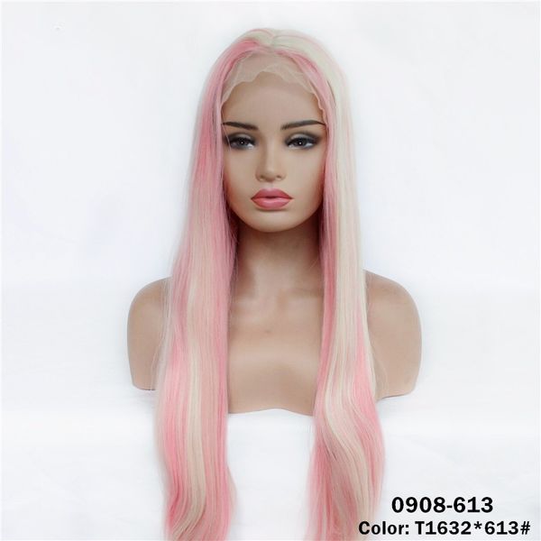 12 ~ 26 Zoll Volle Gerade Synthetische Lace Front Perücken T1632 * 613 # Mix Farbe Simulation Menschliches Haar perruques de cheveux humains Perücke