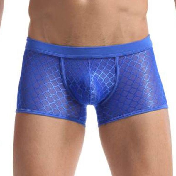 

underpants crotchless boxers for men men's tennis gauze u convex bag big flat corner underwear mesh, Black;white