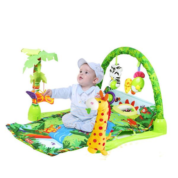 Zarte Musik Sound Bauernhof Tier Kinder Baby Spielen Spielmatte Teppich Aktivität Wald Spielmatte Gym Spielzeug Baby Spiel Matte wachsen Geschenk LJ201113