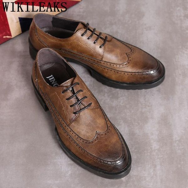 

brogues oxford shoes for men leather shoes men italian dress zapatos vestir hombre 2020 sapatos social sepatu kantor, Black