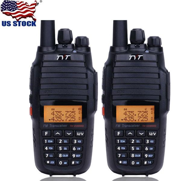 

us stock 2x tyt th-uv8000d cross band 10w 3600mah vhf uhf dual band two way radio walkie talkie