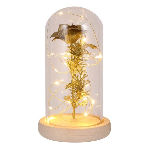 

1pc valentines gift home ornament immortal glass covered flower preserved rose