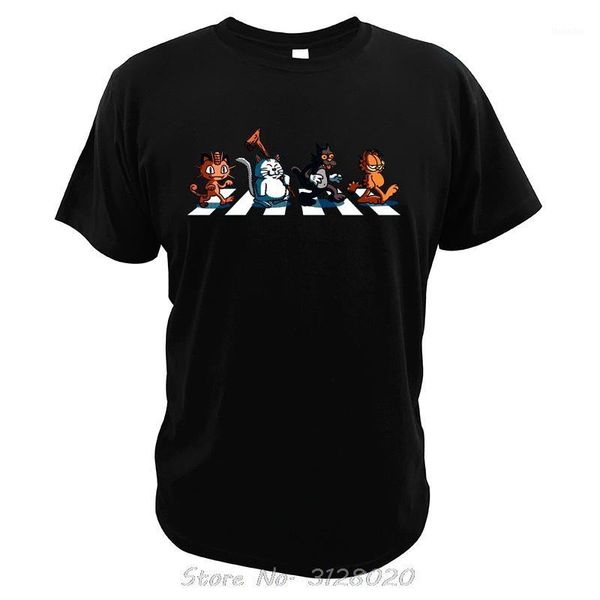

men's t-shirts menb t shirt cats on abby road 100% cotton digital direct injection print short sleeve soft tee male summer 1, White;black