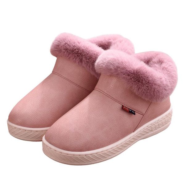 

women boots waterproof winter warm fur ankle boots couple house thick soled warm cotton shoes woman botas mujer zapatos 352, Black