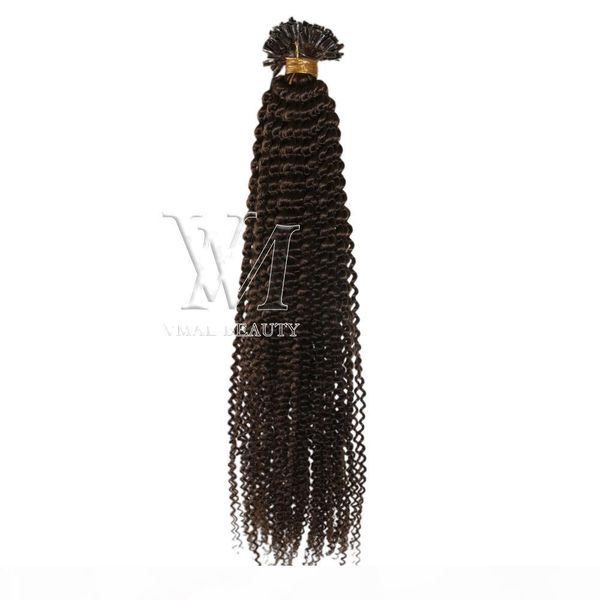 

vmae brazilian #4 afro curly 0.5g stand-2g stand pre bonded 50g-150g keratin stick single drawn u tip remy virgin human hair extension, Black
