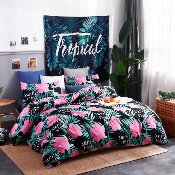 

bedding sets bed set bedclothes quilt cover pillow case home textile 3pcs duvet printing comforter  king1