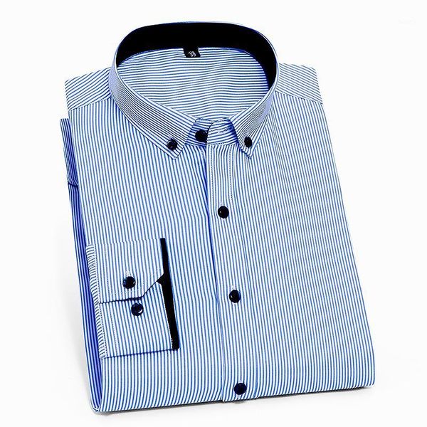 

classic blue striped men shirt casual patchwork comfortable dress formal shirts regular sleeve business slim fit male clothing1, White;black