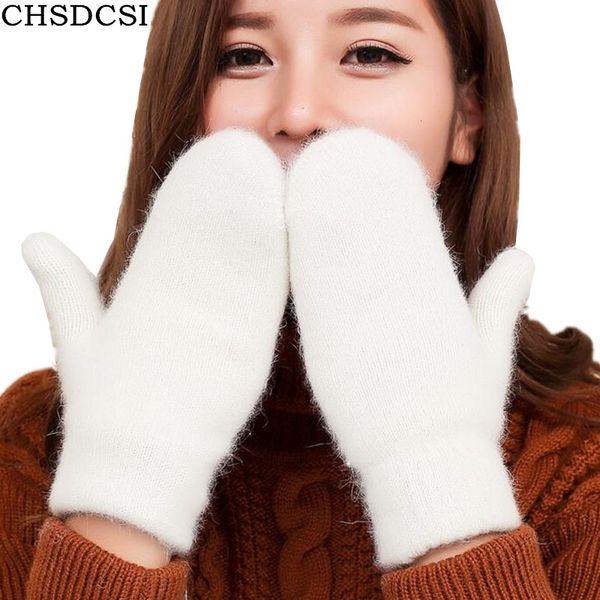 

chsdcsi full finger outdoor sports white winter fashion girls skate wool femme mittens warmer women gloves, Blue;gray