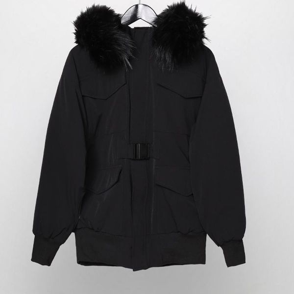 

men's down & parkas runway seak men cotton coats jackets high street clothing snow winter dust black