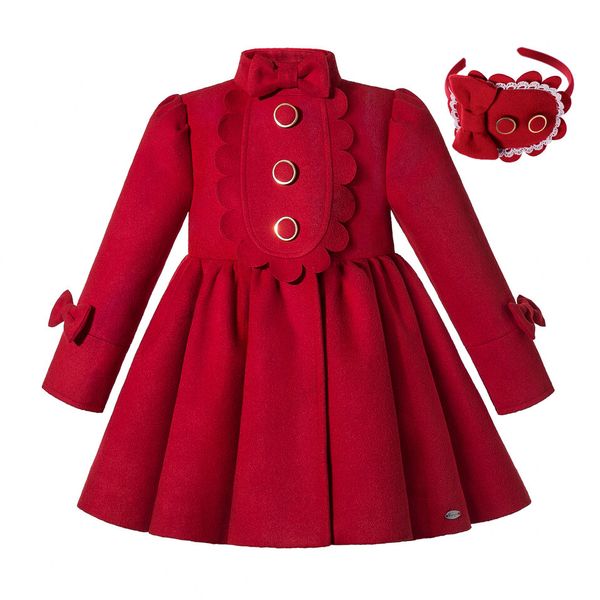 

pettigirl red christmas girls coat turtleneck girls winter coat cute bows kids outwear clothing g-dmoc306-a565r, Blue;gray
