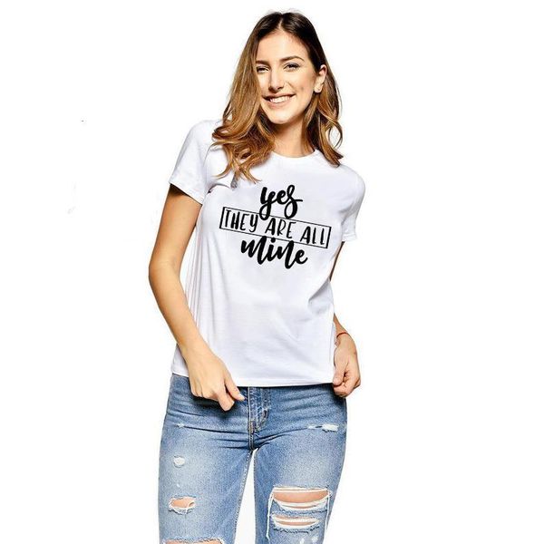 

yes they are all mine t-shirt declaration slogan women fashion grunge tumblr graphic tee aesthetic shirts camiseta feminina, White