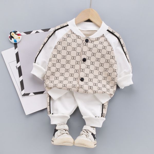 

Spring Kid Boy Girl Clothing Brand Casual Tracksuit Long Sleeve Letter Coat Sets Infant Clothes Toddler Boy Clothes 1 2 3 4 5years, White