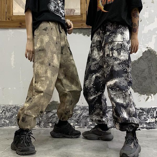 

women fashion male camo cargo pants high waist hip hop trousers army combat camouflage long pants ladies, Black