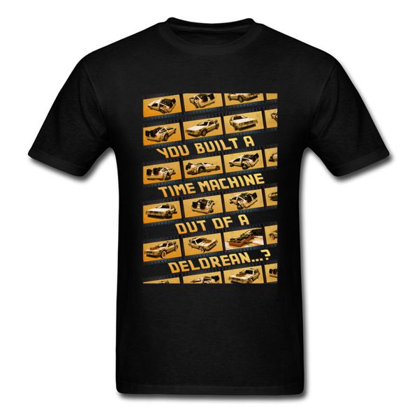 

delorean back to the future black tees marty & dr emmett crazy travel punk style sport hooded sweatshirt hoodie t shirt