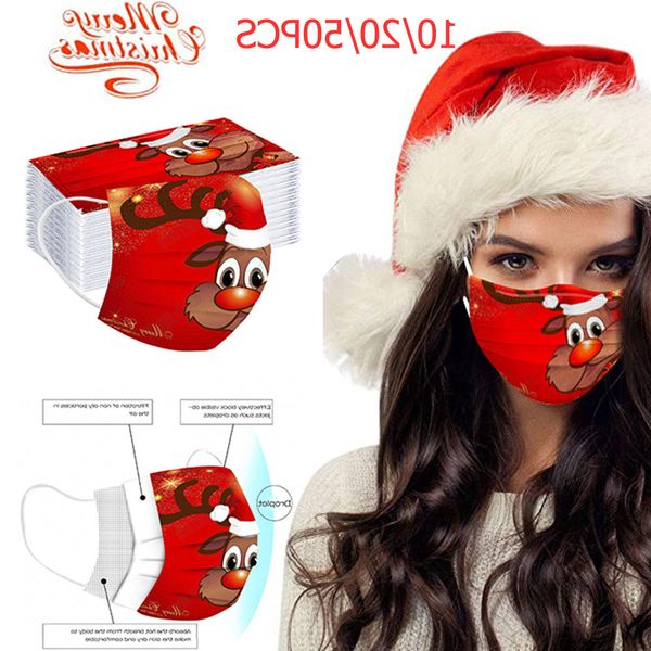 

stylish new practical man christmas 10/20/50pcs and women sunscreen comfortable fashion disposable 3 ply loop mask