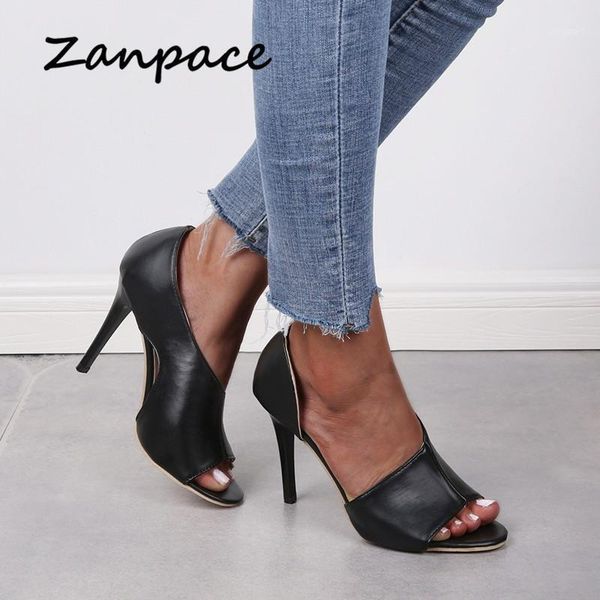 

2021 women sandals summer europe wild super high heel women shoes pumps fish mouth large size 42 stiletto sandals1, Black