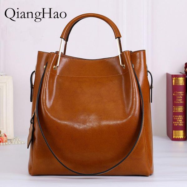 

women general leather handbags tide europe fashion first layer of cowhide women bag hand diagonal cross package