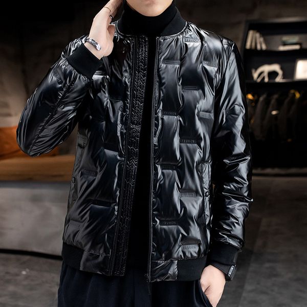 

short bright face down jacket men's autumn and winter light coat, Black;brown