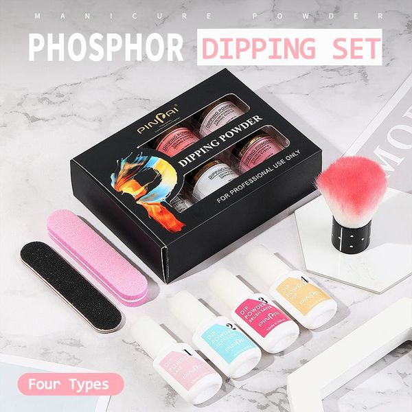 

nail glitter fluorescent colorful dipping powder pigment luminous polish art kit draw diy night party eye shadow double use, Silver;gold