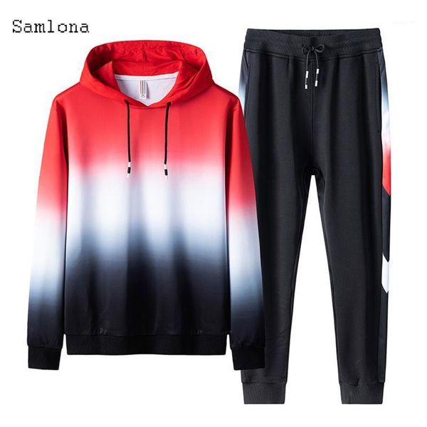 

mens gradient sets hoodies +trousers 2020 autumn fashion personalized casual hoodies sweatshirts men sweatshirt 1, Gray