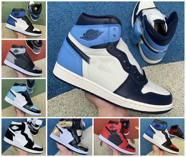 

jumpman 1 mid chicago toe mens basketball shoes obsidian asg unc royal blue court purple game royal twist varsity retroes 1s womens sneakers