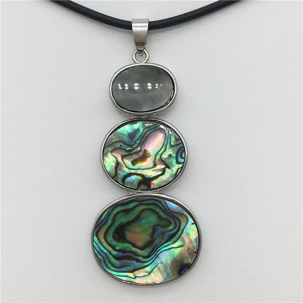 

pendant necklaces natural big abalone shell necklace 27x64mm 18 inches, Silver