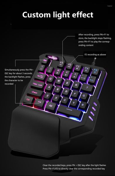 

g30 gaming keyboard one-handed keyboard 35 keys game assistive with led backlight portable1