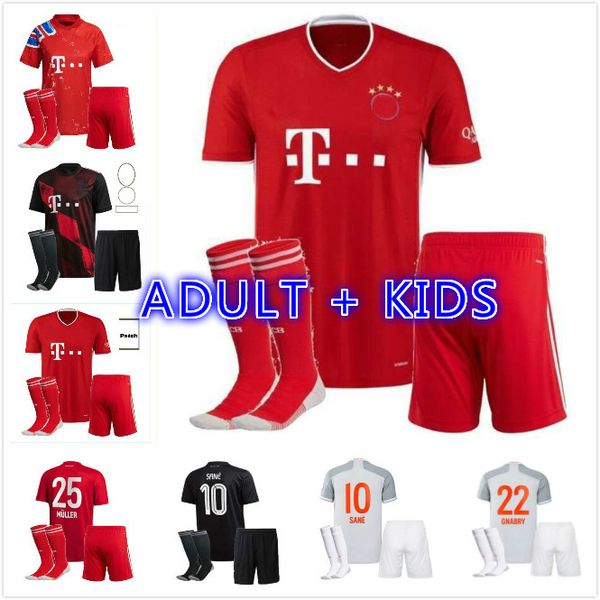 

kids kit 2020 2021 sane lewandowski coman davies gnabry soccer jersey football shirt tolisso hernadez munchen youth children jersey, Black;yellow