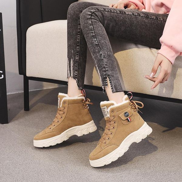 

boots snow women winter plush cotton shoes warm casual fashion ankle booties non-slip walking outdoor sneakers1, Black