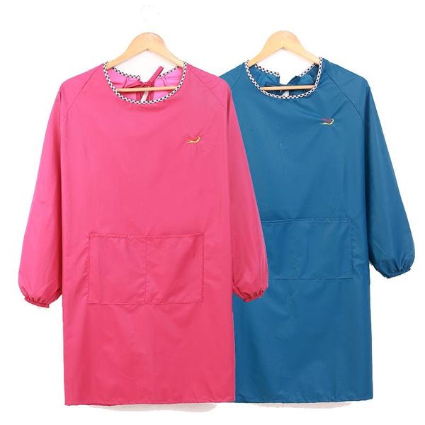 

aprons kitchen apron waterproof and oil-proof thickened overalls long-sleeved korean fashion men's women's anti-wear