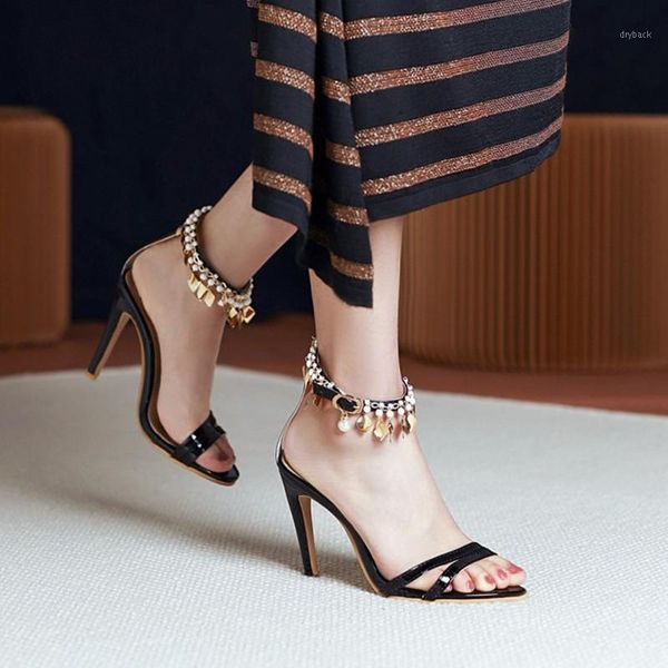 

sandals 2021 summer shoes women high heels fashion retro pumps1, Black