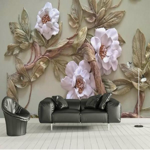 

wallpapers custom home improvement 3d relief flowers wall paper rolls wallpaper for walls murals painting
