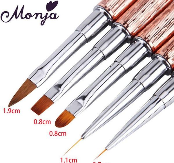 

flower metal tools nail monja uv stripe brushes liquid french painting nail acrylic gel powder drawing carving extension builder art sqcld, Yellow