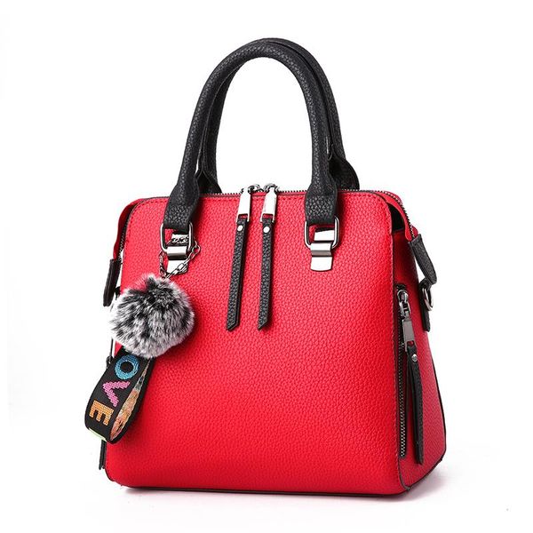 

кожа pu женщины сумка fur ball crossbody flap bag женский плеча сплошной цвет сумки totestassel дизайнер новый sac