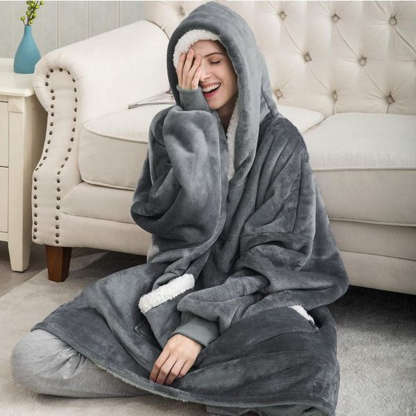 

hoodies pullover blanket hooded warm winter sudadera tv women sweatshirt fleece ladies pocket hoodie long oversized mujer nwrcv