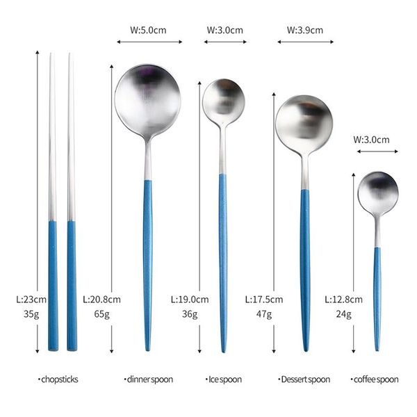 

upscale stainless steel restaurant cutlery set steak knife fork coffee spoon teaspoon butter knives chopstick food table bbynqt