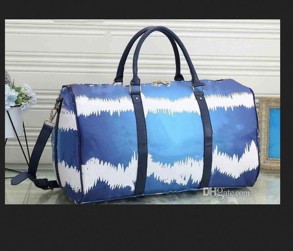 

new men duffle bag women travel bags hand luggage pu leather handbags large crossbody bags totes 55cm